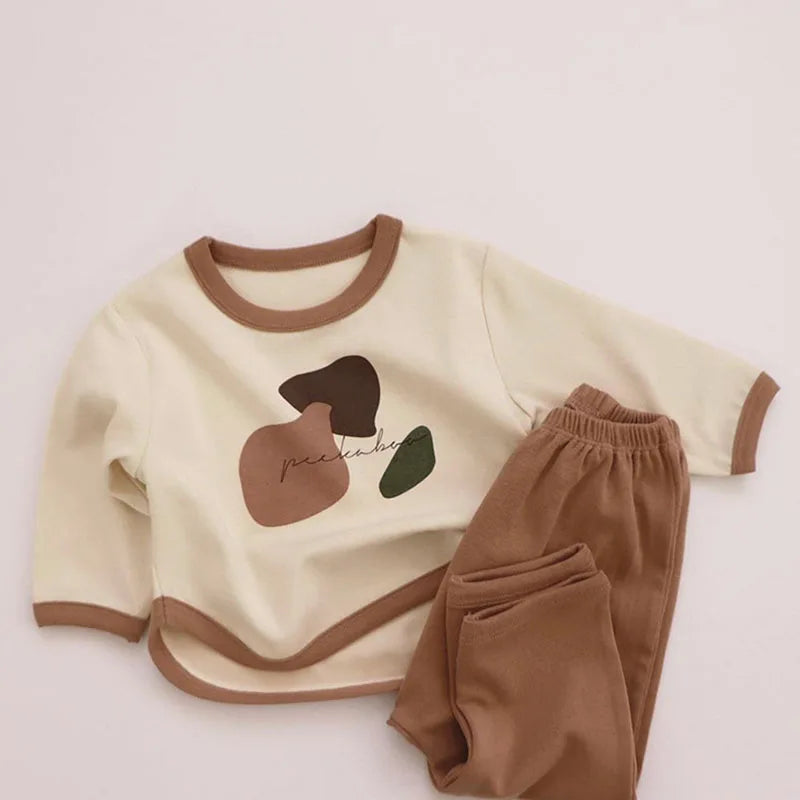 BABY HOUSE - MILANCEL Ensemble de vêtements pour bébé fille avec chemisier et pantalon graffiti 2 pièces
