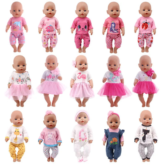  BABY HOUSE - Poupée bébé vêtements licorne Kittys robe ajustement 18 pouces américain et 43 CM Reborn nouveau-né bébé poupée OG fille poupée russie bricolage cadeau jouet
