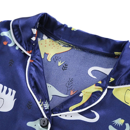 BABY HOUSE -  Pyjamas Enfants Dinosaure Imprimé Robe De Nuit Bébé Garçon Filles Pyjama Vêtements De Nuit Bouton T-Shirt Shorts Ensemble Tenues Enfant En Bas Âge Vêtements De Nuit