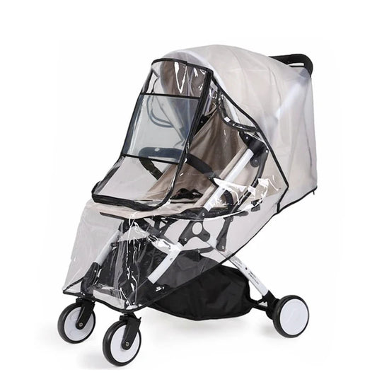 BABY HOUSE - Accessoires de poussette pour bébé, couverture imperméable contre la pluie, bouclier Transparent contre la poussière et le vent, fermeture éclair ouverte pour poussettes, imperméable
