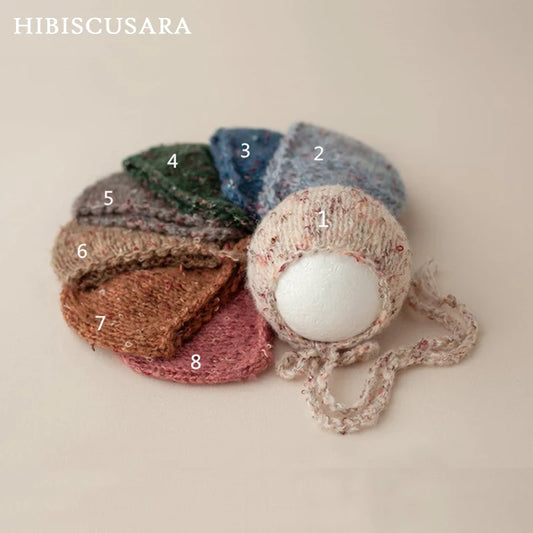 BABY HOUSE - Chapeau de bébé tricoté en laine, accessoires de photographies, pour filles et garçons.