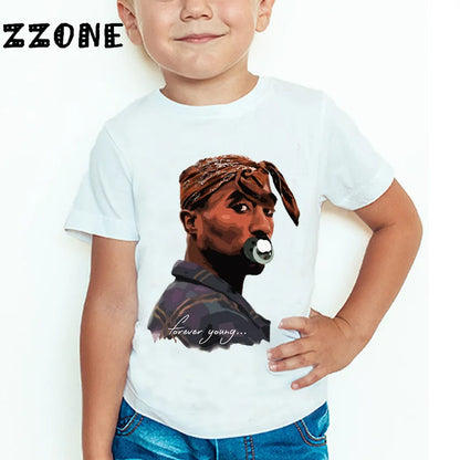 BABY HOUSE - Enfants Tupac 2pac Hip Hop Swag imprimé T-shirt enfants bébé décontracté T-shirt filles/garçons à manches courtes hauts d'été