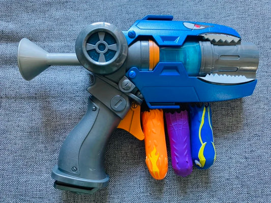 BABY HOUSE - 22cm Bleu Orange bleu Génération 1 Slugterra Pistolet Jouet avec 3 Balles Garçon Pistolet Pistolet
