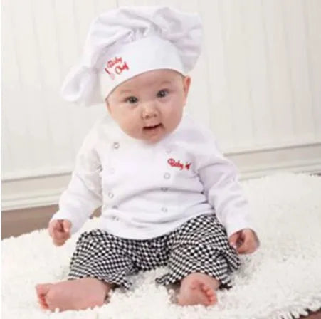 BABY HOUSE - T-shirt d'uniforme de cuisine pour bébés garçons et filles, tenues de Cosplay d'halloween pour bébés cuisiniers