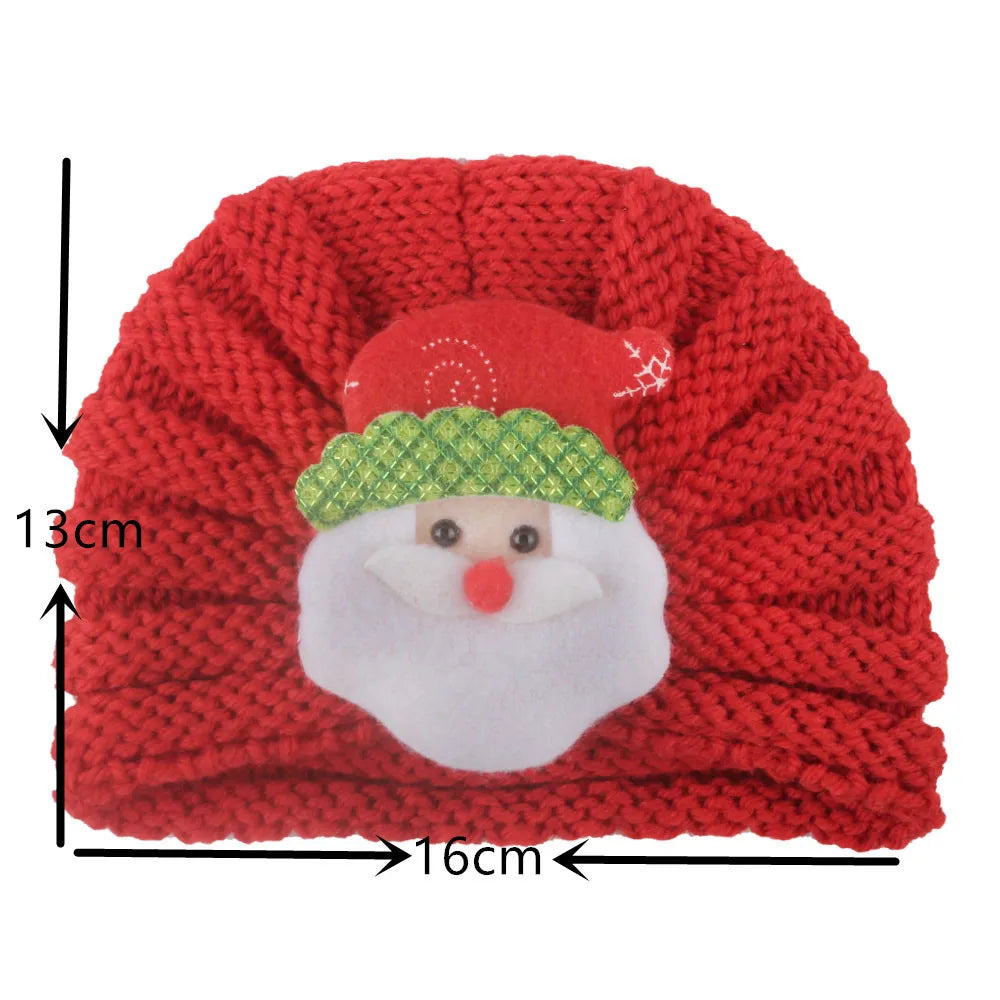 BABY HOUSE - Bonnet de bébé d’hiver tricoté pour les filles Bonnet rouge Enfant Bonnet bébé Turban chapeaux nouveau-né Noël cadeau bébé casquette pour les accessoires pour garçons