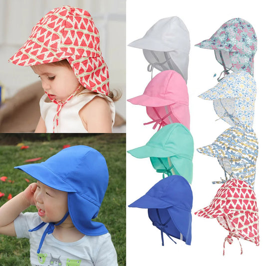 BABY HOUSE - SPF50 + bébé chapeau de soleil été bébé casquette pour garçons filles voyage plage enfants chapeau infantile accessoires Protection du cou enfants chapeaux S/L