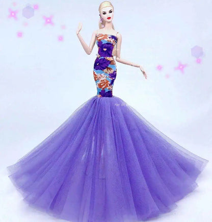 BABY HOUSE - Robe de mariée chaude pour poupée Barbie princesse vêtements de soirée porte robe longue tenue ensemble pour vêtements barbie