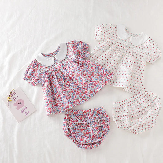 BABY HOUSE - Ensemble de vêtements pour bébés filles, T-shirt à fleurs + short PP, vêtements d'été pour nouveau-nés filles..
