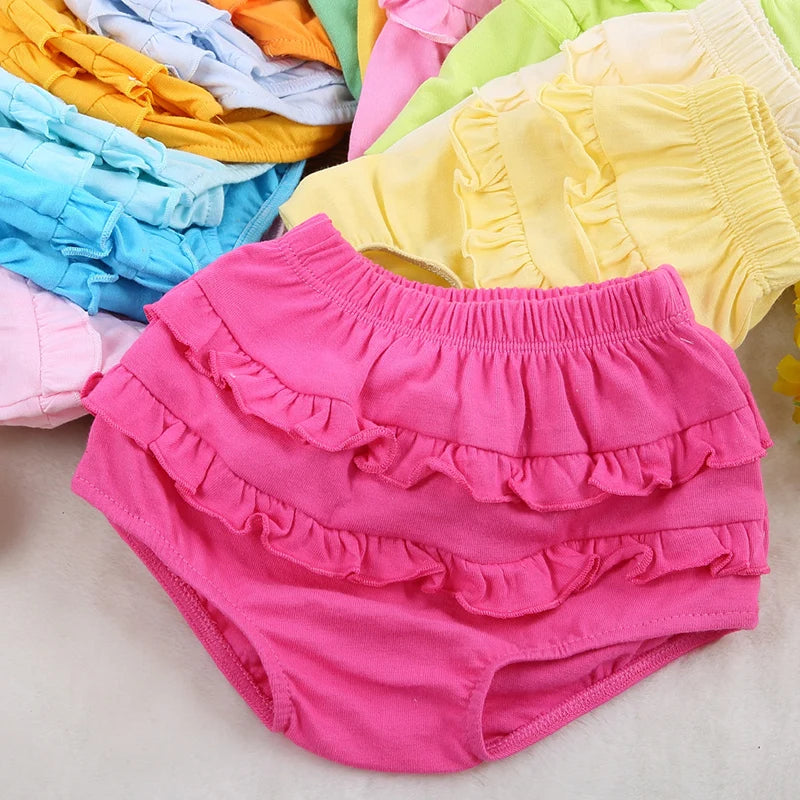 BABY HOUSE - Shorts en dentelle pour bébé, boxers pour garçons et filles, pantalons d'été doux et fins pour enfants, à rayures et couleurs unies