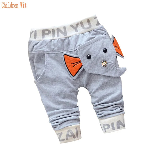 BABY HOUSE - Pantalon en coton décontracté  stylé éléphant, pour garçons et filles ,0 à 2 ans.