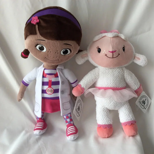 Jouets en peluche Doc McStuffins originaux, fille Dottie de 32cm et mouton Lambie de 27cm, poupée douce pour bébé.