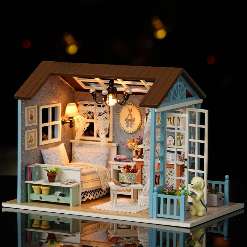 BABY HOUSE - Maison De Poupée DIY Miniature Maison De Poupée Jouet Meubles CasaDolls Maisons Jouets Pour Enfants Cadeaux D'anniversaireZ007
