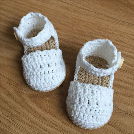 BABY HOUSE - Chaussures bébé blanches au crochet, filles.