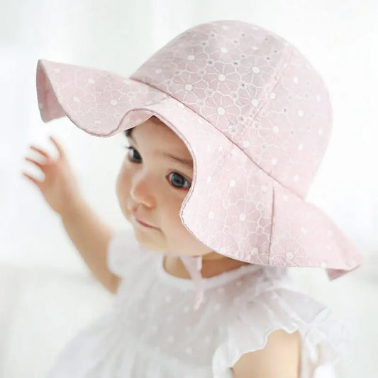 BABY HOUSE - 1 chapeaux doux de plage, pour petites filles, rose ou blanc.