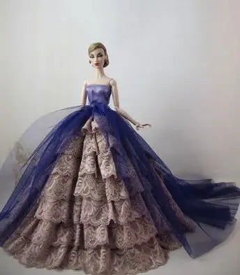 BABY HOUSE - Robe de mariée chaude pour poupée Barbie princesse vêtements de soirée porte robe longue tenue ensemble pour vêtements barbie