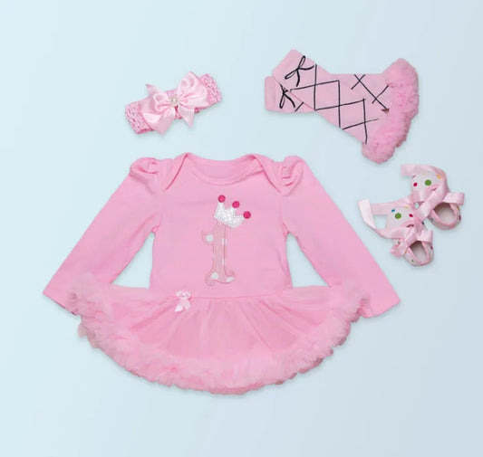 BABY HOUSE - Ensemble de robe de princesse en coton et dentelle, pour filles, 0 à 24 mois.