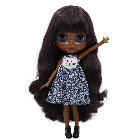 ICY DBS Blyth – poupée 1/6 bjd, jouet super noir, teint, cheveux violet foncé, corps articulé, 30cm, jouet anime pour filles