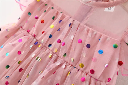 BABY HOUSE - Bébé Filles vêtements d’été tenue couleur à pois princesse robe pour filles bébé vêtements 1er anniversaire infantile bébés robes robe
