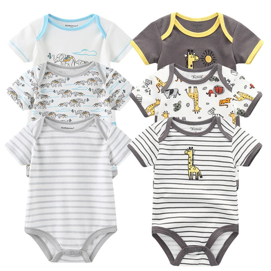 Baby House - 3pcs Vêtements De Bébé Barboteuses Bébé Coton Infantile À Manches Courtes Combinaisons Garçon Fille D’été Ensemble de vêtements pour bébé