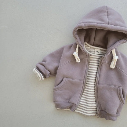 BABY HOUSE - Veste à capuche casual, fermeture éclair, pour filles et garçons, 0 à 3 ans.