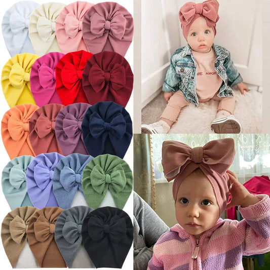 BABY HOUSE - Chapeau de bébé filles arcs Turban chapeaux accessoires de photographie infantile coton enfants Bonnet bébé casquette accessoires enfants chapeaux nouveau-nés Bonnet
