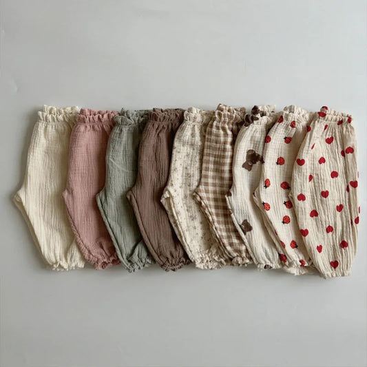 BABY HOUSE - Pantalon d’été pour nouveau bébé  Coréen Enfants Printemps Coton Bio Lâche Tigre Ours Pantalon Imprimé Floral Garçons Et Filles Pantalon Lanterne