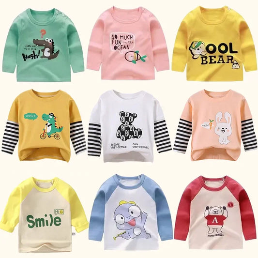 BABY HOUSE - Vêtements pour enfants garçons filles T-Shirt enfants vêtements dessin animé hauts à manches longues bébé vêtements automne hiver coton imprimé sweat