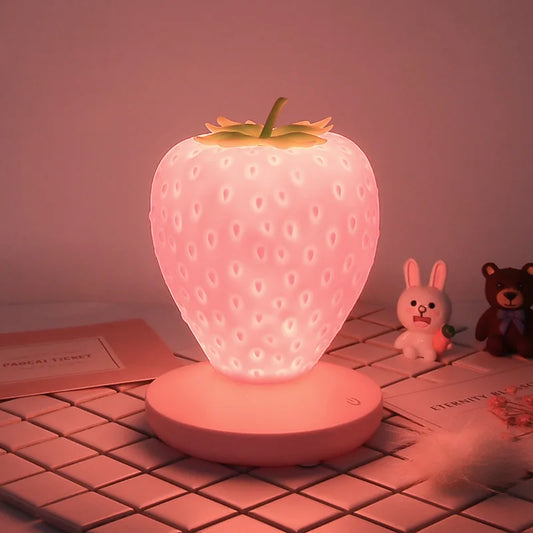 BABY HOUSE - LED enfant cadeau atmosphère lampe veilleuse fraise veilleuse Romote USB lampe de chevet bébé enfants chambre décoration