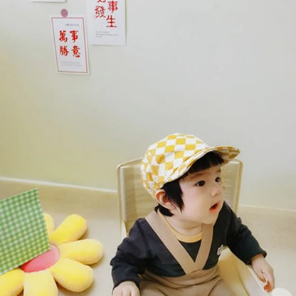 BABY HOUSE - Automne bébé garçon chapeau coton mode treillis Plaid casquette de Baseball infantile enfant en bas âge enfants fille chapeaux réglables bébé accessoires