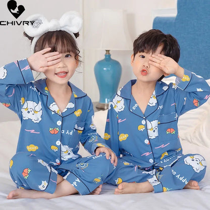 BABY HOUSE - Ensemble de pyjama cartoon à manches longues, pour filles et garçons, 3 à 10 ans.