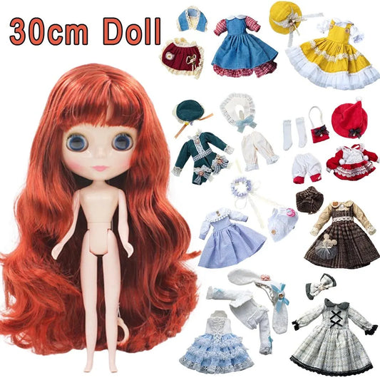 DBS Blyth 7 articulations mobiles, robe pour fille, jouet yeux 3D avec vêtements, jouets pour enfants, cadeau pour filles, 30cm