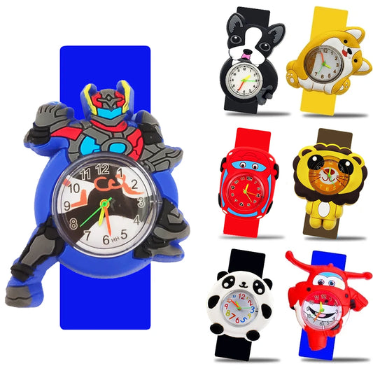 BABY HOUSE -  Dessin Animé Enfants Montre Jouets Bébé Apprendre Temps Horloge Bracelet 1-16 Ans Enfants Slap Montres pour Garçon Fille Cadeau De Fête De Noël