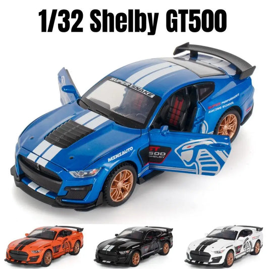 BABY HOUSE -  Ford Shelby GT500 GT350 Jouet Voiture Pour Enfants Métal Moulé Sous Pression Miniature Modèle Pull Back Sound & Light Collection Cadeau Kid Boys