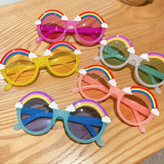 BABY HOUSE -  mode lunettes De soleil filles décorer arc-en-ciel mode lunettes De soleil mignon bébé extérieur parasol lunettes UV400 Gafas De Sol