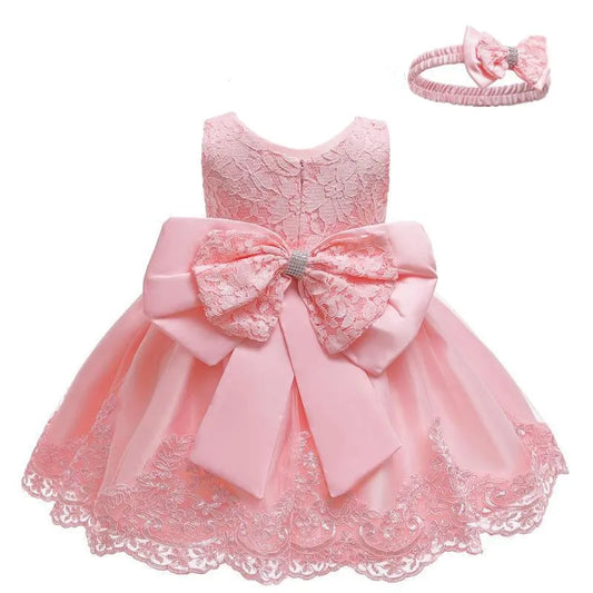 Baby House - Robes de fête de robe bébé nouveau-né pour filles 1 an d'anniversaire robe princesse en dente
