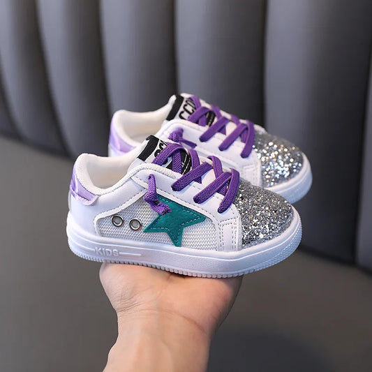 BABY HOUSE - Sneakers pour enfants 2022 Girls de printemps mode étincelants et enfants Antisiskide baskets chunky chaussures de bébé sport décontracté running sneaker
