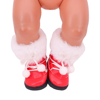BABY HOUSE - Chaussures de poupée, bottines d'hiver en peluche pour poupée américaine de 18 pouces, filles de 43 Cm, accessoires pour nouveau-né, vêtements cadeaux de notre génération