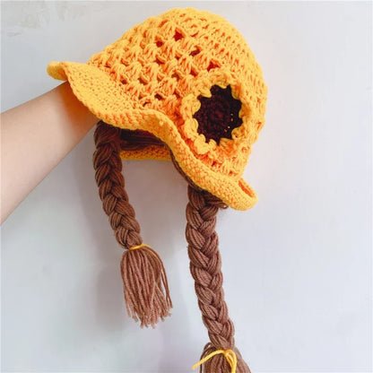 BABY HOUSE - Chapeau de perruque tricoté à la main, accessoires de photographie, pour filles , 1 à 6 ans.