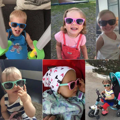 BABY HOUSE - Lunettes de soleil élégantes en Silicone pour bébé, UV400, pour garçons et filles, lunettes de soleil, lentille AC, lunettes de sécurité, cadeau pour enfants