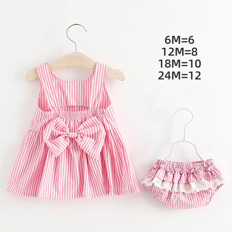 BABY HOUSE - Les vêtements pour bébé melario ensembles robe à rayures d'été et short 2pcs Nouveau-né les vêtements pour bébé vêtements pour bébés pour bébés