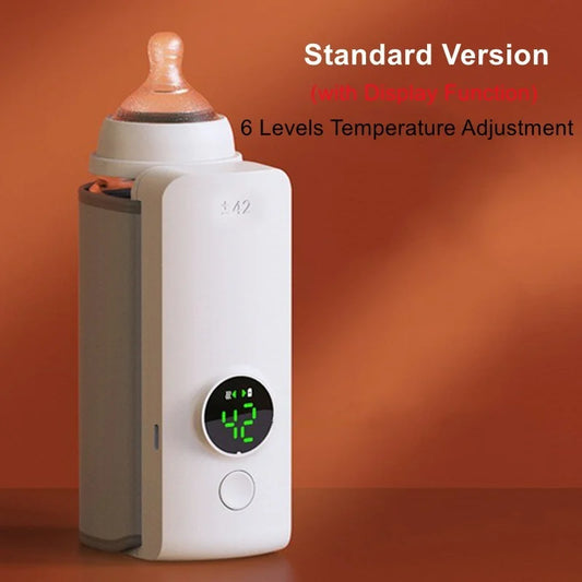 BABY HOUSE - Chauffe-biberon rechargeable Réglage de la température à 6 niveaux avec affichage de la température Accessoires d’alimentation du manchon de chauffe-sein