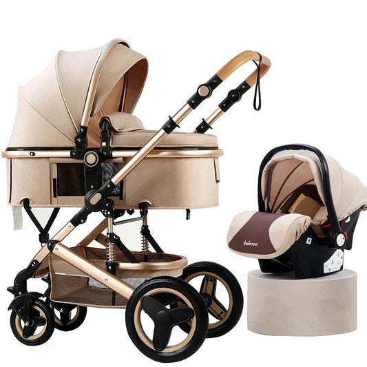 BABY HOUSE - Poussette 3 en 1 pour bébé, avec siège d'auto et poussette, ensemble de luxe pour bébé, nouveau-né, siège d'auto, chariot,
