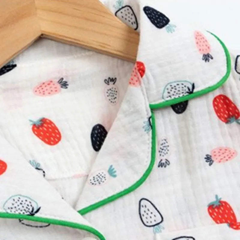 BABY HOUSE - Filles Pyjama Bébé Capris Costume Vêtements D’été À Manches Courtes Homewear Enfants Famille Tenues Tops + Pantalon