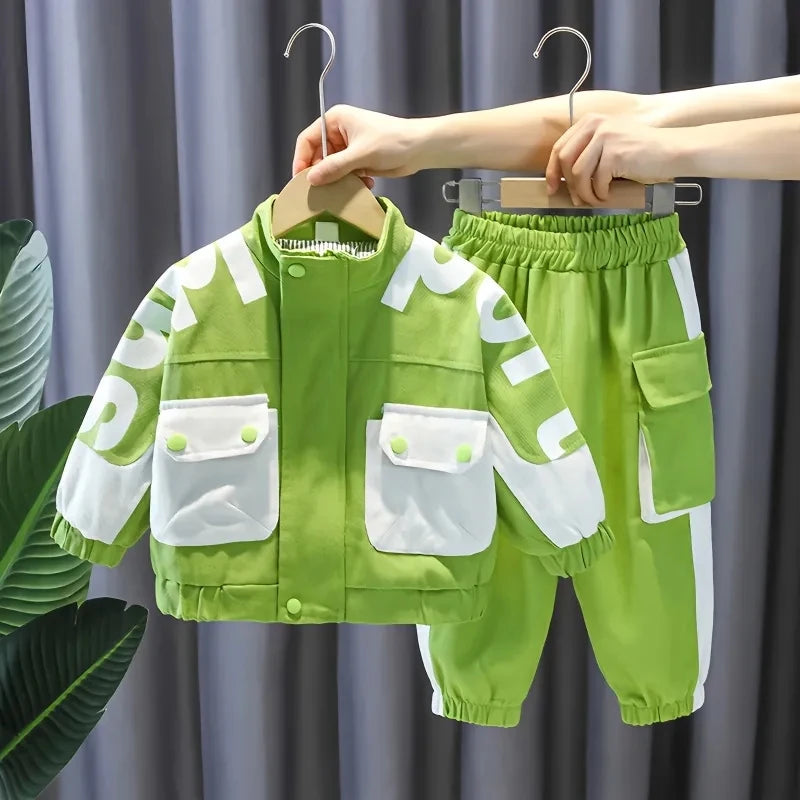 BABY HOUSE - Set de vêtements garçons veste costume de printemps et d'automne Vêtements pour enfants Sportswear Set Baby Baby Coat Pant