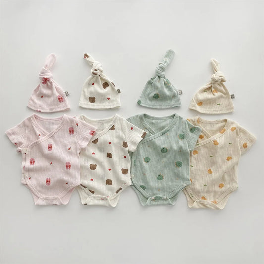 BABY HOUSE - Triangle de Bébé de bébé Summer BodySuit à manches courtes à manches courts à saut de combinaison bébé dessin animé