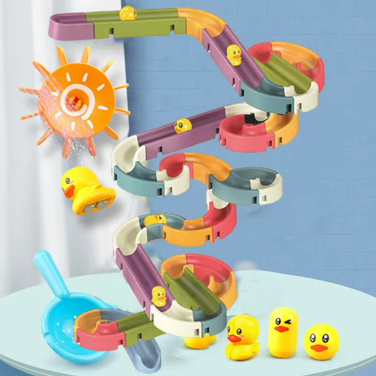 BABY HOUSE - Jouet pour enfants bricolage tour de pile de boule roulante éducation précoce jouet éducatif piste rotative jouet éducatif pour bébé cadeau jouets de bain