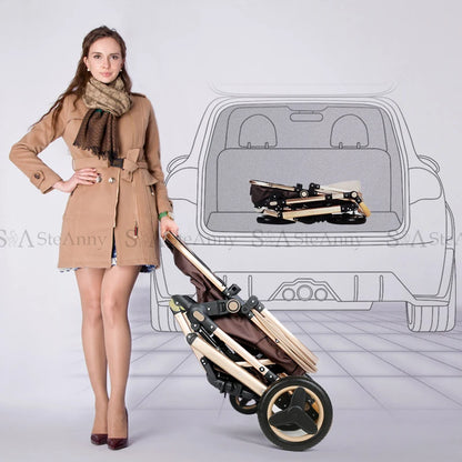 BABY HOUSE - Poussette de bébé Combo Siège de voiture Système de voyage Wagon Poussette Livraison gratuite Landau Portable bébé Poussette Berceau