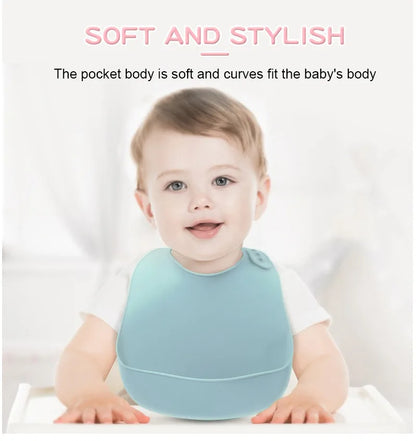 BABY HOUSE - Bavoirs imperméables pour bébé, 1 pièce, bavoirs d'alimentation pour nouveau-né, tissus à roter, bavoir réglable en Silicone souple, accessoires pour bébé