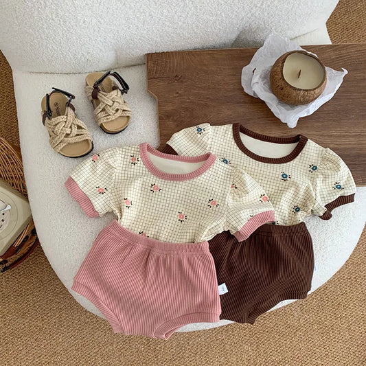 BABY HOUSE - Milancel  Été de vêtements pour bébé ensemble floral t-shirt
