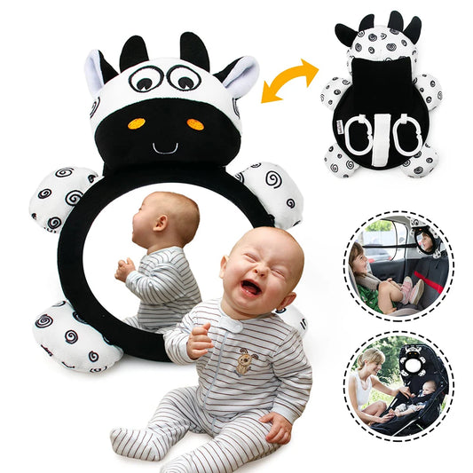 BABY HOUSE - Jouets miroir pour bébé, multifonction, contraste élevé, noir et blanc, jouet pour bébé, miroir doux pour bébé, temps sur le ventre, facile à installer, jouets pour nourrissons